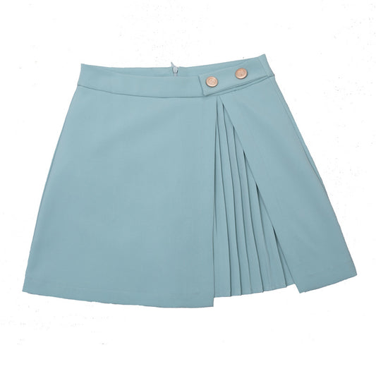 Pleated Skirt, Half-Length Skirt, Female High-Waisted Crotch, Thin High-Waisted Ins Super Hot A-Line Skirt