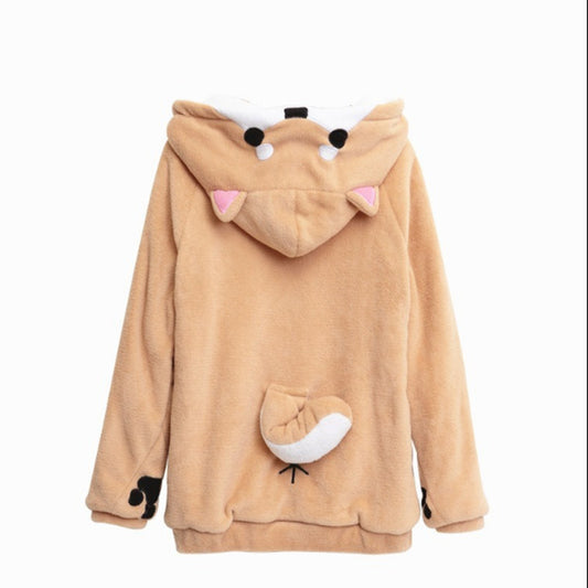 Shiba Inu theme hooded thick coat anime goods