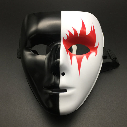 Full Face Mask Hand-painted White Street Dance Men's Adult Eye Mask