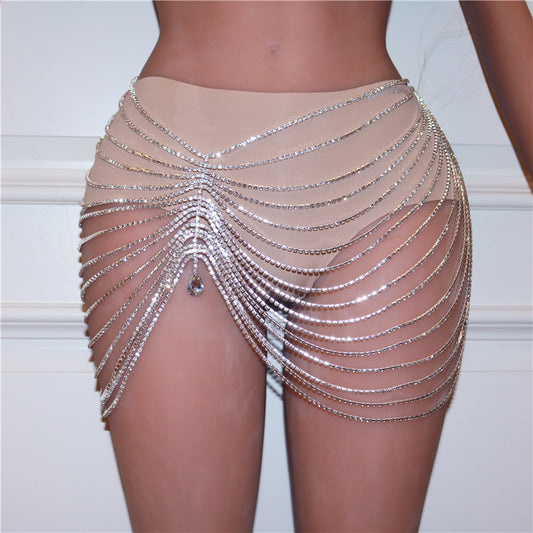 Sexy Nightclub Tassel Pendant Waist Chain Dance Skirt