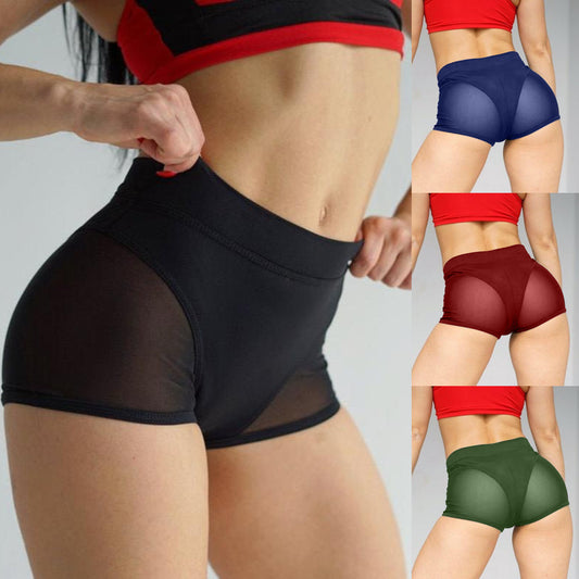 Mesh Pole Booty Shorts | Booty Mesh Shorts | Gymewear | Polewear | Stitching   Sports Yoga Stretch Shorts