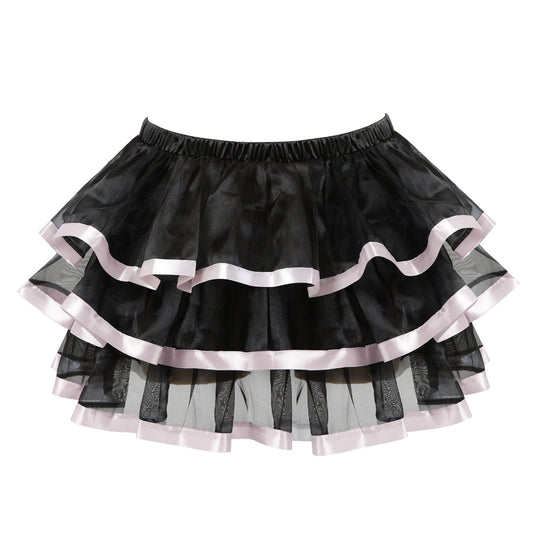Corset With Tutu Half Body Cake  Lingerie All-match Mini Dance Skirt