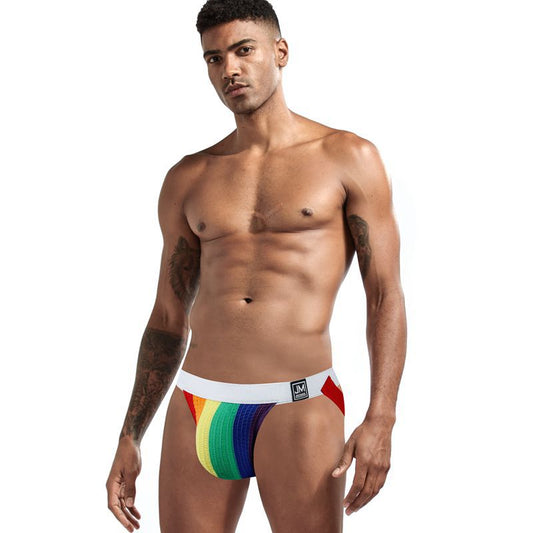 Mens Sports Fitness Rainbow Double Thong