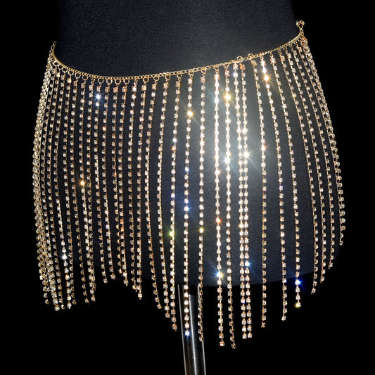 Sparkling Fringed Skirt Belly Dance Performance Accessories