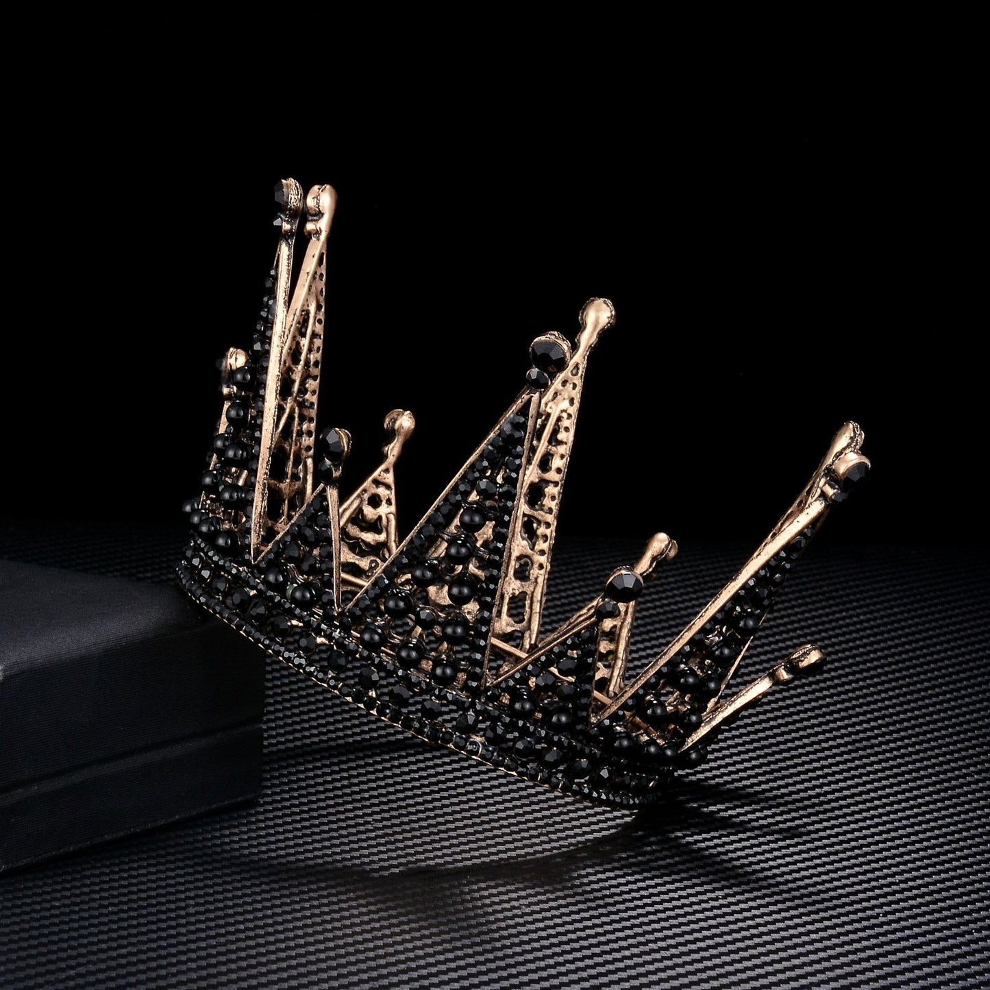 Rhinestone Black Queen Crown | Black Bride Crown | New bride black crown